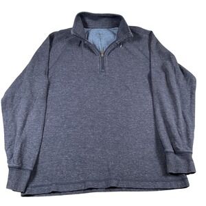 LL Bean Pullover Quarter Zip Sweater Mens Small‎ Gray Athletic Fit